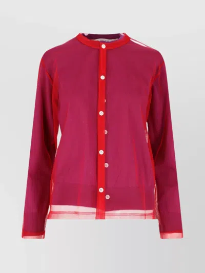 COMME DES GARÇONS CREWNECK KNITWEAR WITH LONG SLEEVES AND SHEER FABRIC