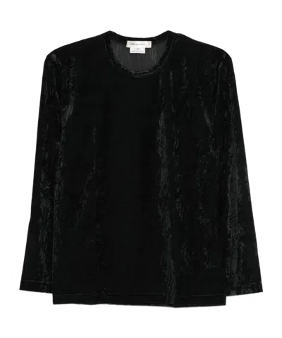 Comme Des Garçons Crewneck Long-sleeved T-shirt In Black