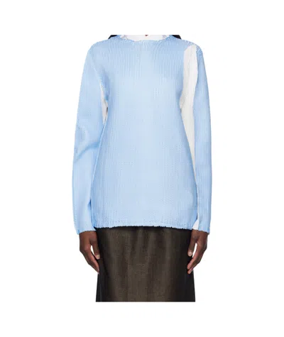 Comme Des Garçons Crewneck Sweater In Blue