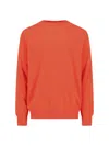 Comme Des Garçons Crewneck Sweater With Ribbed Cuffs And Hem In Orange