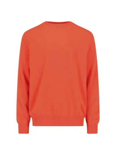 Comme Des Garçons Crewneck Sweater With Straight Hem In Orange