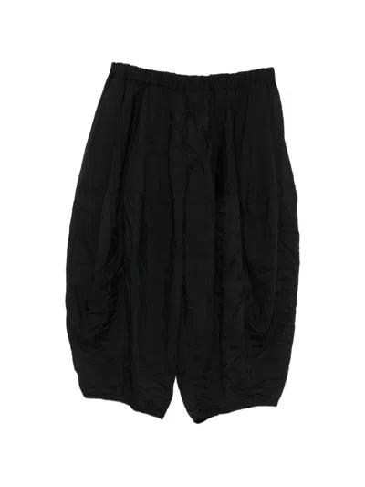 Comme Des Garçons Crinkled Balloon-leg Trousers In Black