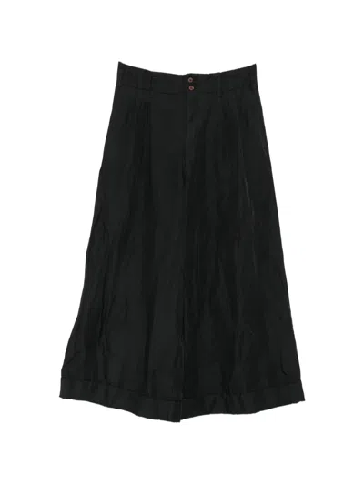 Comme Des Garçons Crinkled Wide-leg Trousers In Black