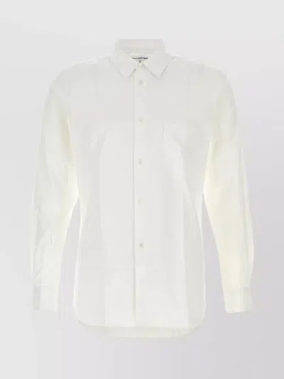 Comme Des Garçons Crisp Cotton Shirt With Pocket In White