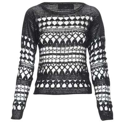 Comme Des Garçons Comme Des Garcons Crochet Open Knit Sweater In Black