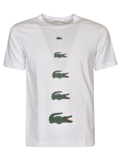 Comme Des Garçons Croco Embroidered T-shirt In White