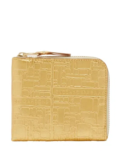 Comme Des Garçons Crocodile-effect Leather Zip Wallet In Yellow
