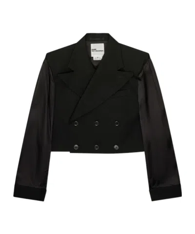 Comme Des Garçons Cropped Casual Jacket In Black
