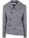 Comme Des Garçons Tailored Double-breasted Cropped Jacket In Gray