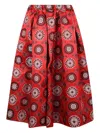 Comme Des Garçons Patterned Wide-leg Pants In Red