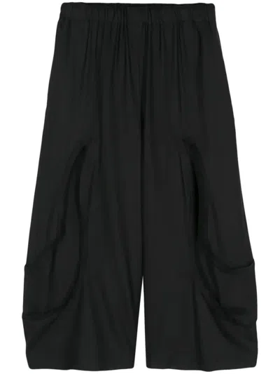 Comme Des Garçons Seam-detail Cropped Trousers In Black