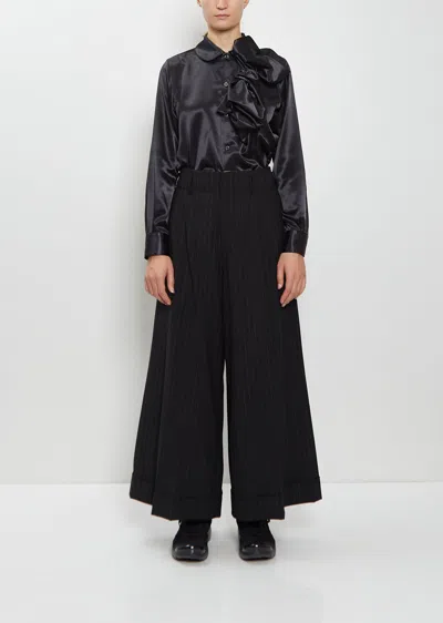 Comme Des Garçons Cropped Wide Wool Blend Pants In Multi