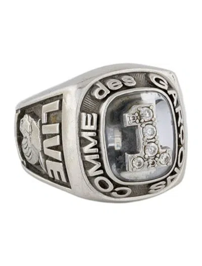 Pre-owned Comme Des Garçons Crystal & Resin Champion Cocktail Ring In Multi