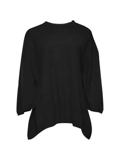 Comme Des Garçons Curved-hem Sweater In Black