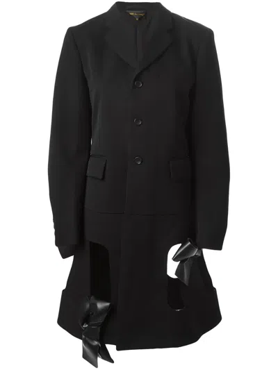Comme Des Garçons Cut-out Bow Detailing Coat In Black