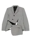 Comme Des Garçons Cut-out Detailing Blazer In Gray