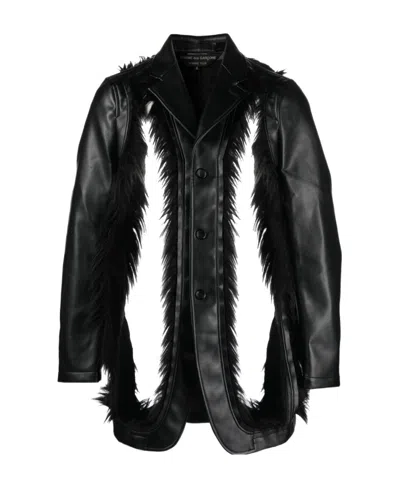 Comme Des Garçons Cut-out Single-breasted Blazer In Black