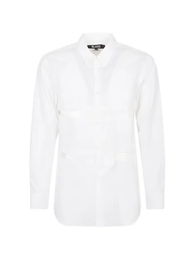 Comme Des Garçons Cotton Shirt Cut-out Long Sleeves In White