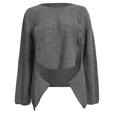 Comme Des Garçons Cut-out Sweater In Grey Acrylic In Gray