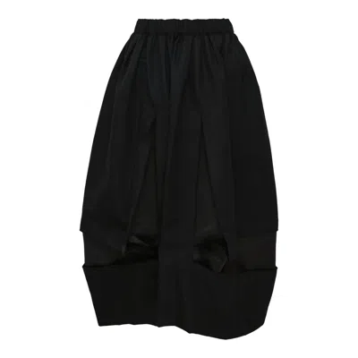 Comme Des Garçons Cutting Out Flared Skirt In Black