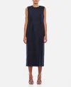 Comme Des Garçons Dark Blue Wool Midi Dress In Dark Blue