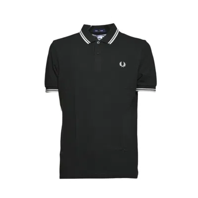 Comme Des Garçons Dark Green Striped Cotton Knit Polo Shirt