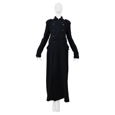 Pre-owned Comme Des Garçons Comme Des Garcons Dark Navy Double-breasted Wool Coat 1999-2000 In Blue