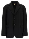 Comme Des Garçons Deconstructed Blazer With Mirror Lapels In Black