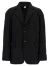Comme Des Garçons Deconstructed Blazer With Mirror Lapels In Black
