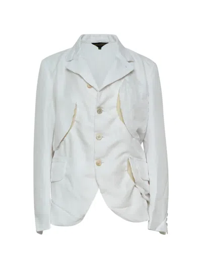 Comme Des Garçons Deconstructed Distressed Jacket In White