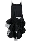 Comme Des Garçons Deconstructed Tailored Midi Dress In Black