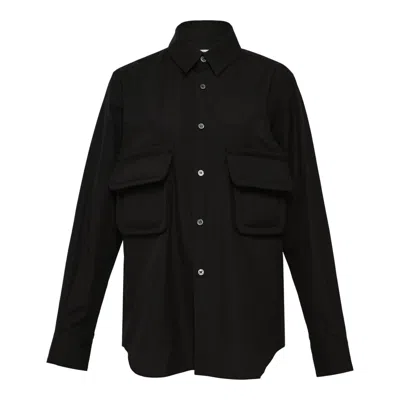 Comme Des Garçons Decorative Pocket Long Sleeve Shirt In Black