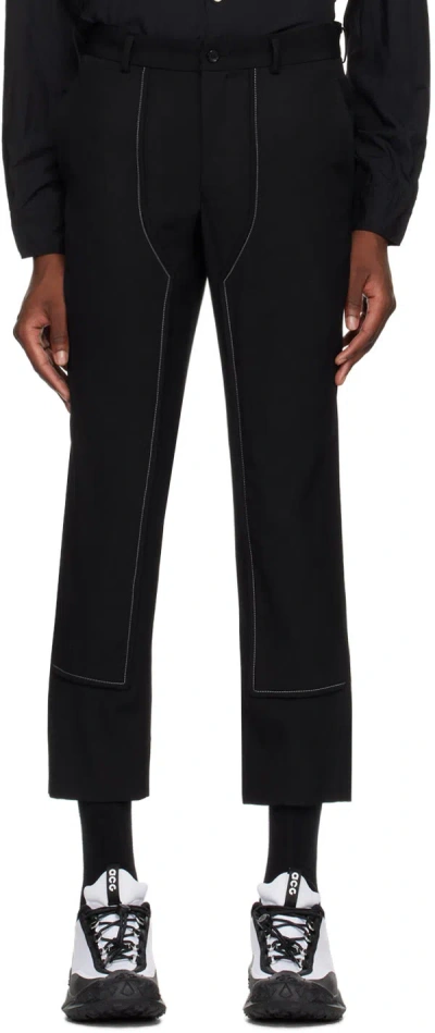 Comme Des Garçons Decorative-stitching Straight-leg Trousers