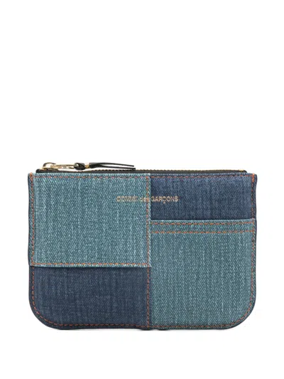 Comme Des Garçons Denim Pocket Coin Pouch In Blue