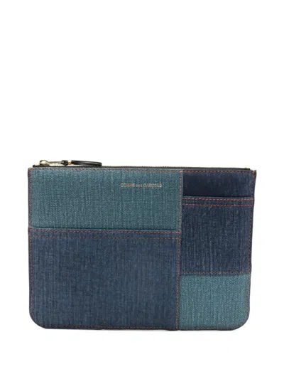 Comme Des Garçons Denim Pouch In Pattern
