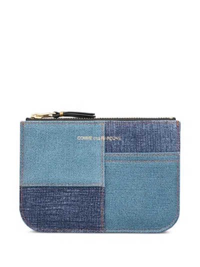Comme Des Garçons Denim-print Wallet In Multi