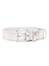 Comme Des Garçons Des Garçons Silver Leather Belt In White