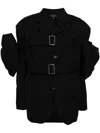 Comme Des Garçons Detachable-panel Wool Blazer In Black
