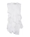Comme Des Garçons Textured Sleeveless Crew Neck Blouse In White