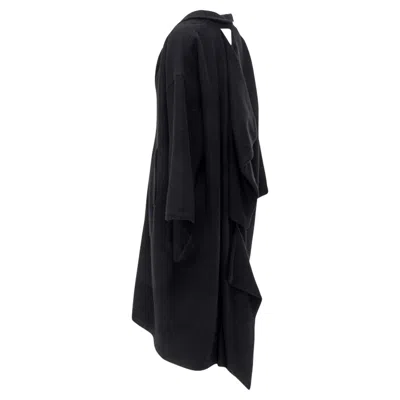 Comme Des Garçons Comme Des Garcons Dinosaur Jagged Cut Out Draped Coat In Black