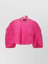 Comme Des Garçons Distinctive Collar Cropped Length Jacket In Pink