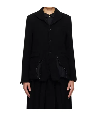Comme Des Garçons Distressed-effect Ripped Single-breasted Blazer In Black