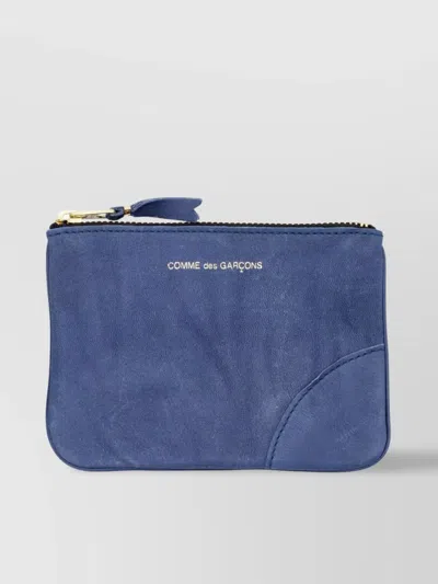 Comme Des Garçons Distressed Leather Clutch Bag In Blue