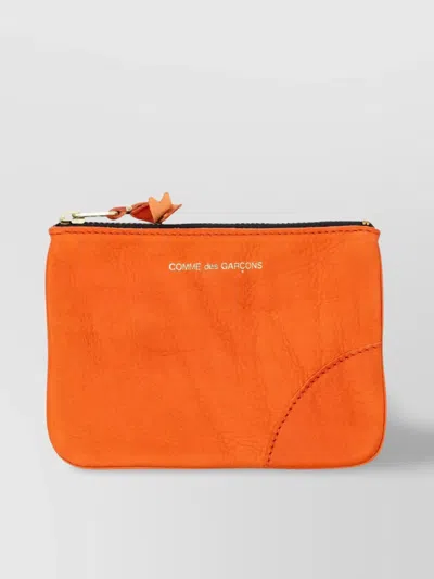 Comme Des Garçons Distressed Leather Clutch Bags In Orange