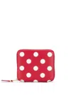 Comme Des Garçons Dot Leather Wallet Accessories In Red