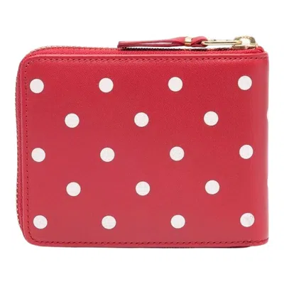 Comme Des Garçons Dots Printed Leather Line U Zip Wallet