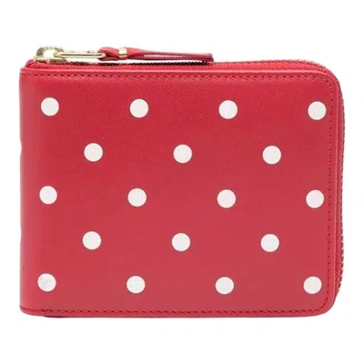 Comme Des Garçons Dots Printed Leather Line U Zip Wallet