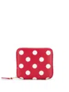 Comme Des Garçons Dots Printed Leather Line Wallet By Comme Des In Red