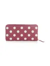 Comme Des Garçons Dots Printed Leather Line Zip Around Accessories