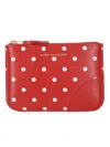 Comme Des Garçons Polka Dot Coin Purse In Red